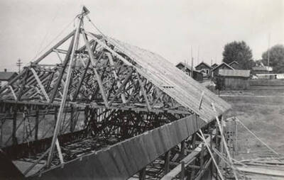 Auditorium construction underway.