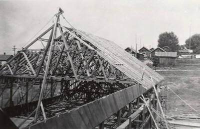 Auditorium construction underway.