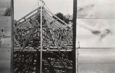 Auditorium construction underway.