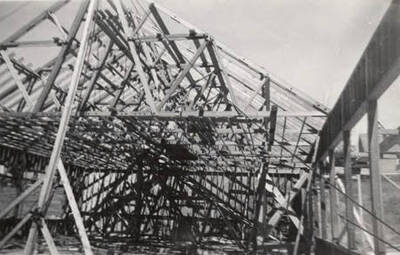 Auditorium construction underway.