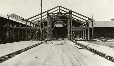 Erecting dry shed 6.