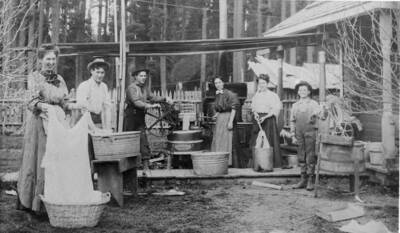 Sam Frei and his family on wash day.