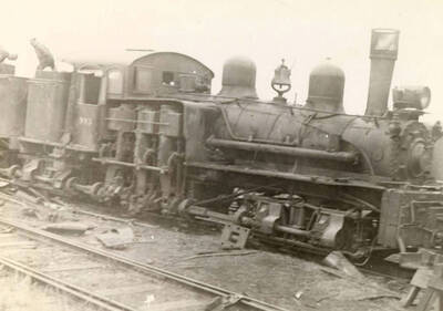 Engine in process of being dismantled.