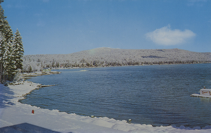Postcard of Payette Lake near McCall, Idaho during winter.