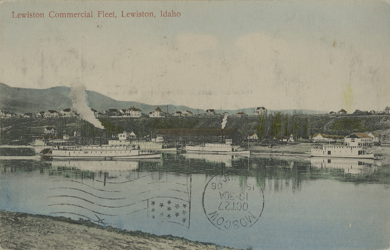 Postcard of the Lewiston Commercial Fleet in Lewiston, Idaho.