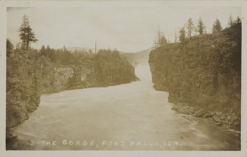 Postcard of the Gorge at Post Falls, Idaho.