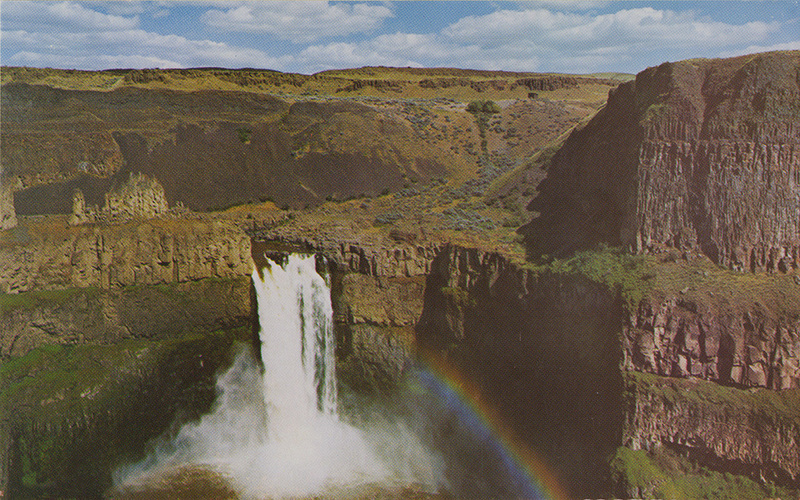 Postcard of the Palouse Falls on the Palouse River in Washington State.