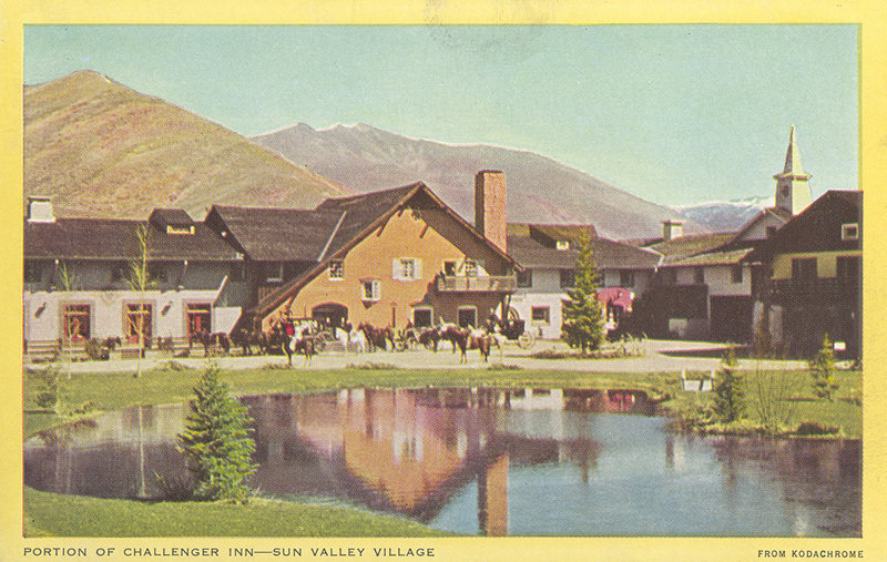 Postcard of an inn at Sun Valley, Idaho.