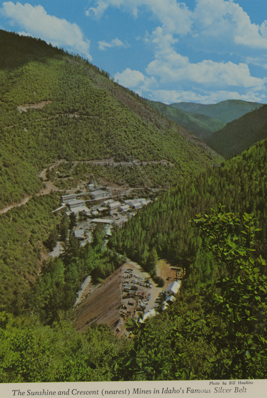 Postcard of the Sunshine and Crescent mines near Kellogg, Idaho.