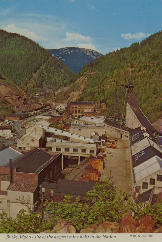 Postcard of the mine at Burke, Idaho.