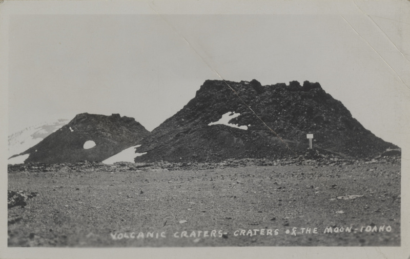 Postcard of volcanic craters at the Craters of the Moon National Monument in Idaho.
