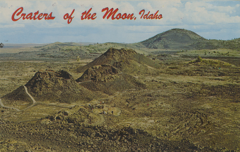 Postcard of Craters of the Moon National Monument.