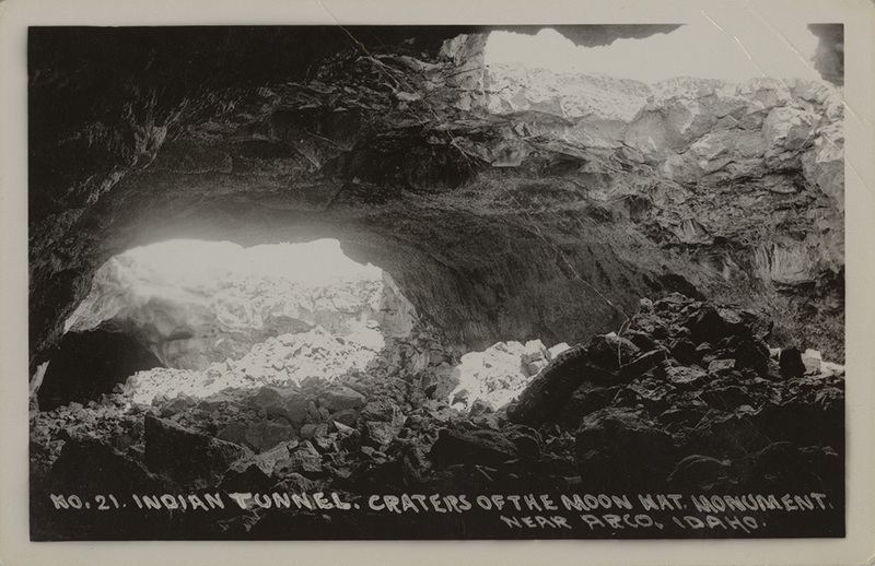 Postcard of a cave formation at the Craters of the Moon National Monument.
