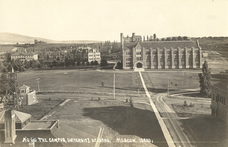 Postcard of the University of Idaho campus in Moscow, Idaho.