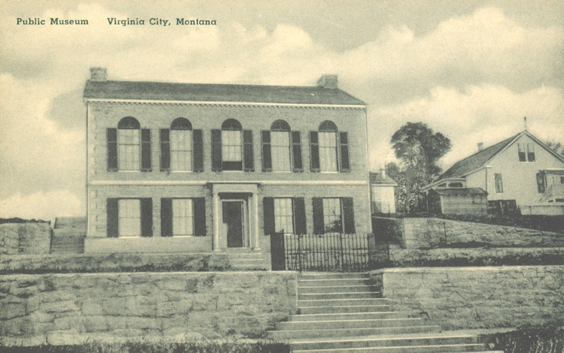 Postcard of a museum in Virginia City, Montana.