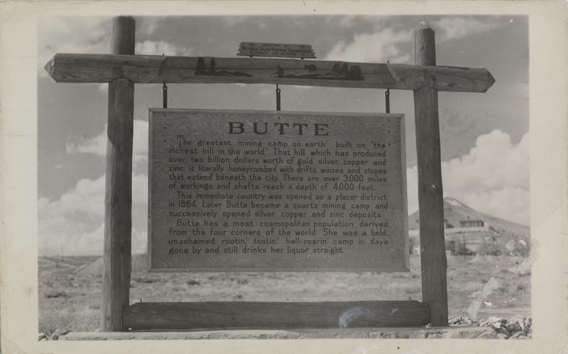 Historic marker, Butte, Montana.