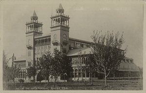 Postcard is a photograph of a geothermal swimming pool that was located in Boise, Idaho.