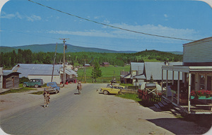 Postcard of a street in Elk City, Idaho. | Elk City. Lumber and recreation town, with a colorful history, is situated 60 miles east of Grangeville, Idaho. Twenty-two prospectors from Pierce discovered the Elk City Mines in May 1861, and a Gold Rush followed that summer. Permanent log buildings were begun August 6 and within a month about 40 stores, saloons, and cabins were ready for winter use. Most of the miners rushed off to other new bonanzas that falls, but Elk City still became one of the important Idaho Gold Camps.