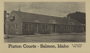 Postcard of the Pixton Courts in Salmon, Idaho.