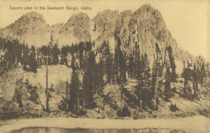Postcard of Square Lake in the Sawtooth Range, Idaho.