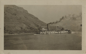 Postcard of a steamboat, presumably on the Snake River in Idaho.