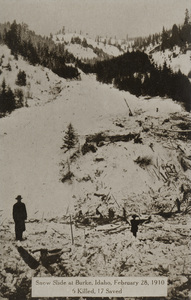 Postcard of a snow slide at Burke, Idaho.