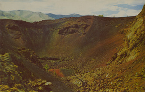 Postcard of volcanic craters at the Craters of the Moon National Monument in Idaho.