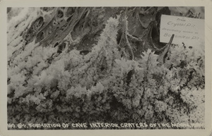 Postcard of crystal formations from a cave at the Craters of the Moon National Monument.