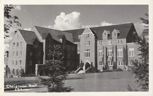 Postcard of Chrisman Hall, now Phinney Hall, on the University of Idaho campus in Moscow, Idaho.