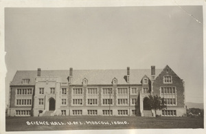 Postcard of the Science Hall, or Life Sciences Building, on the University of Idaho campus in Moscow, Idaho.