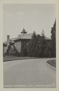 Postcard of the Women's Gymnasium, now Art and Architecture South, on the University of Idaho campus in Moscow, Idaho.