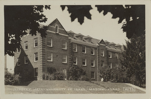Postcard of Lindley Hall, which was demolished in 1973, on the University of Idaho campus in Moscow, Idaho.