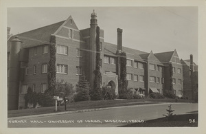 Postcard of Forney Hall, now the Continuing Education Building, on the University of Idaho campus in Moscow, Idaho.