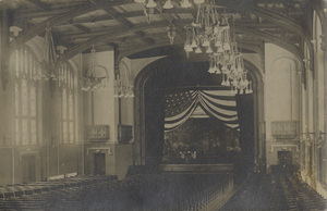 Postcard of the auditorium in the Administration building on the University of Idaho campus in Moscow, Idaho.