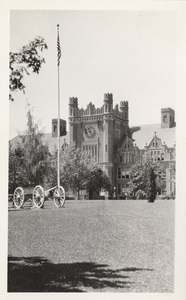 Postcard of the Administration Building on the University of Idaho campus in Moscow, Idaho.