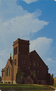 Postcard of the St. John's Evangelical Lutheran Church in Genesee, Idaho. | Located in the rich wheat producing hills of the Palouse area. Founded in 1889, the present church edifice was built and dedicated in 1919 to the honor of God and to the worship of Him in truth and spirit.