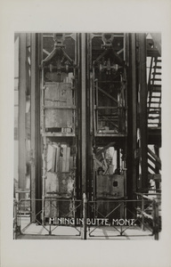 Postcard of mine buildings in Butte, Montana.