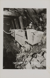Postcard of the inside of a mine in Butte, Montana.