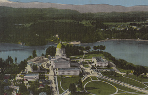 Postcard is of the Washington State Capitol buildings in Olympia, Washington.  | Washington State Capitol, Olympia, Washington. Olympia is the Capital city of the only state in the Union named after a President of the United States. Washington is proud of its heritage of hospitality, handed down to it by early pioneers. From the Palouse to Puget Sound and from the mouth of the Columbia River to the Pend Oreille... Washingtonians welcome their guests from all corners of the globe.