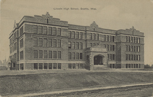 Postcard is of Lincoln High School in Seattle, Washington.