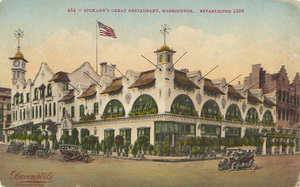 Postcard is of the Davenport Hotel's Restaurant in Spokane, Washington.