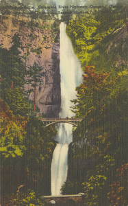 Postcard is of Multnomah Falls along the Columbia River Highway in Oregon. | Multnomah Falls, Columbia River Highway, Oregon. Second Highest Falls in U.S.