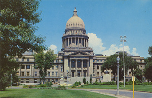 Postcard is a photograph of the Idaho State Capitol building in Boise, Idaho.  | Idaho State Capitol, Boise, Idaho.