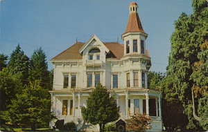 Postcard of the Flavel House Museum in Astoria, Oregon. | Clatsop County Historical Museum, Astoria, Oregon. Built in 1883 by Captain George C. Flavel, who was one of the early bar pilots on the Columbia River. Lumber was shipped around the Horn.