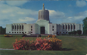 Postcard of the Oregon State Capitol Building in Salem, Oregon.  | Oregon State Capitol Building. This beautiful marble structure is  one of many such buildings which the tourist can see at Salem, Oregon.