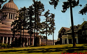 Postcard of the Governor's Mansion and the state capitol building in Olympia, Washington. | Governor's Mansion and State Capitol, Olympia, Washington.
