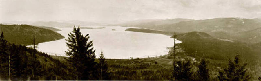 View from Coolin Mountain looking north up Priest Lake, Idaho. Donated by Russ Bishop through Priest Lake Museum.