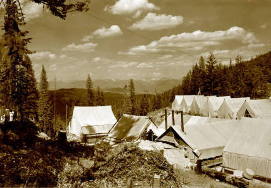 The WPA snag camp at North Baldy. Donated by Red Gasterneau through Priest Lake Museum.