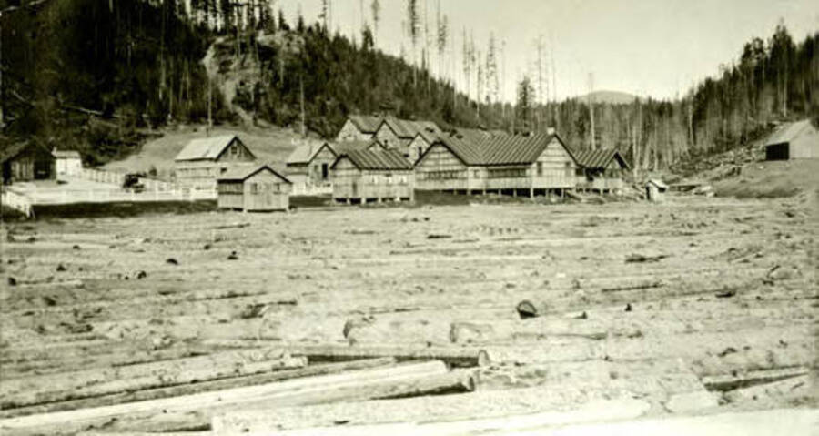 View of the Diamond Match camp. Donated by U of I Library through Priest Lake Museum.