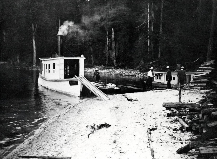View of steamboats W. W. Slee and Kaniksu at Lion Head in Priest Lake, Idaho.